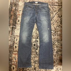Distressed 30 Hudson men’s Clifton bootcut jeans